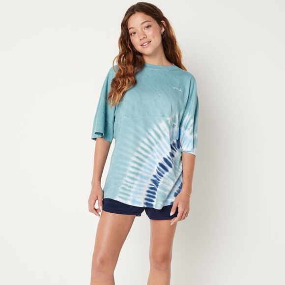 Varsity Short Sleeve Crew Tee Oil Blue Spotlight Tie Dye Small NEW - Picture 2 of 5